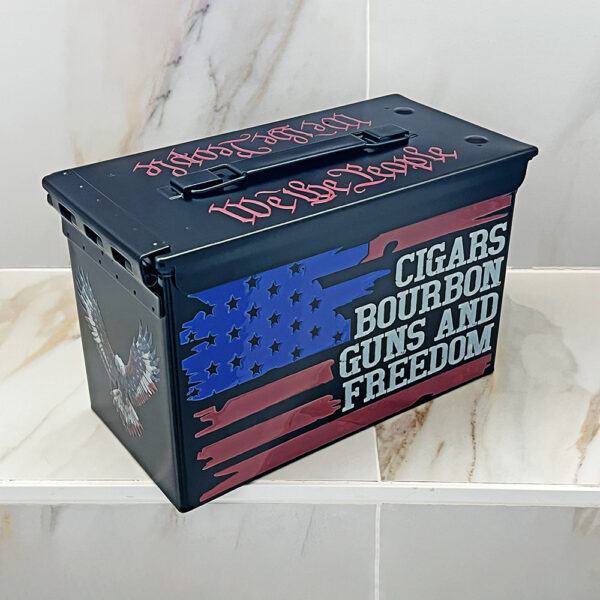 Patriotic guns and ammo box